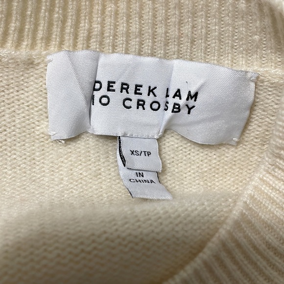 Derek Lam 10 Crosby‎ sweater wool cashmere XS cream gold trim - Picture 5 of 7